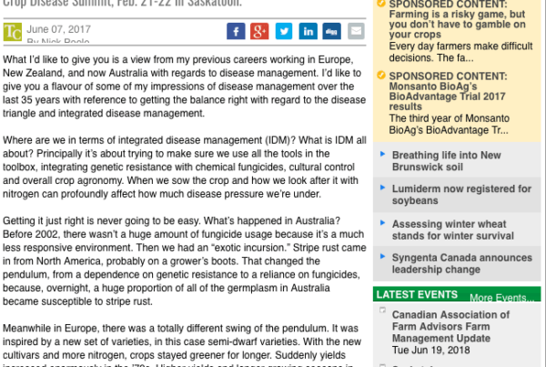 Australia and Europe: Crop Disease Management