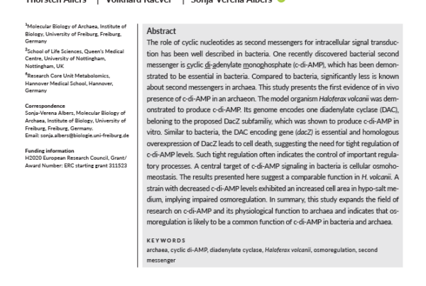 Germany & UK: Cyclic di-AMP in Archaea