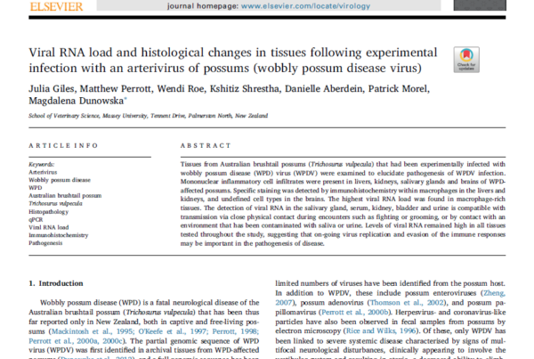 New Zealand: Wobbly possum disease virus
