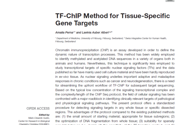 Switzerland: ChIP assay for study of specific-nuclear signaling factors