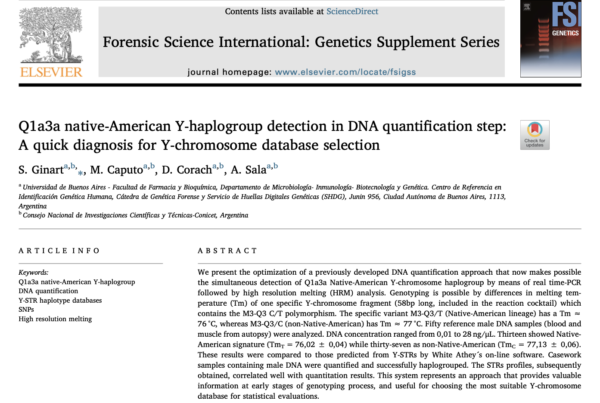 Argentina: HRM analysis for discrimination of native-American Y-haplogroup in DNA